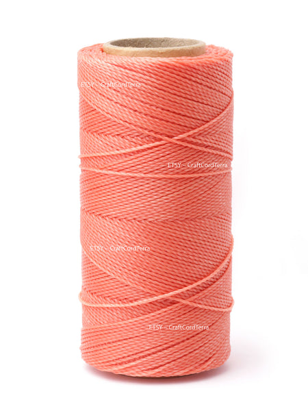 50 Meters Burgundy Waxed Polyester Twisted Cord 1mm Macrame String