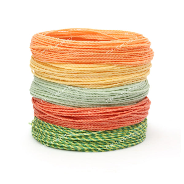 50 meters – 5 Color Set Linhasita 1mm Waxed Polyester Cord Thread