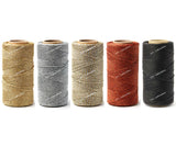 50 meters – 5 Color Set Metallic Linhasita 1mm Waxed Polyester Cord Macrame Knotting String Leather Sewing Beading Friendship Bracelet Thread