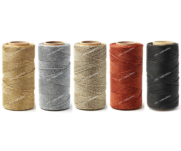 50 meters – 5 Color Set Metallic Linhasita 1mm Waxed Polyester